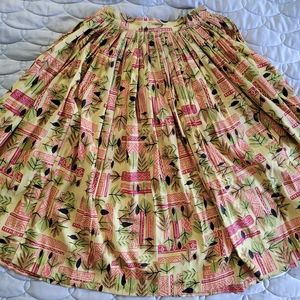 Pinup Couture pinup girl clothing circle skirt in yellow tiki print